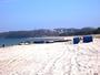 Rügen - Strand in Baabe in Richtung Göhren (die ersten Strandkörbe wurden aufgestell)